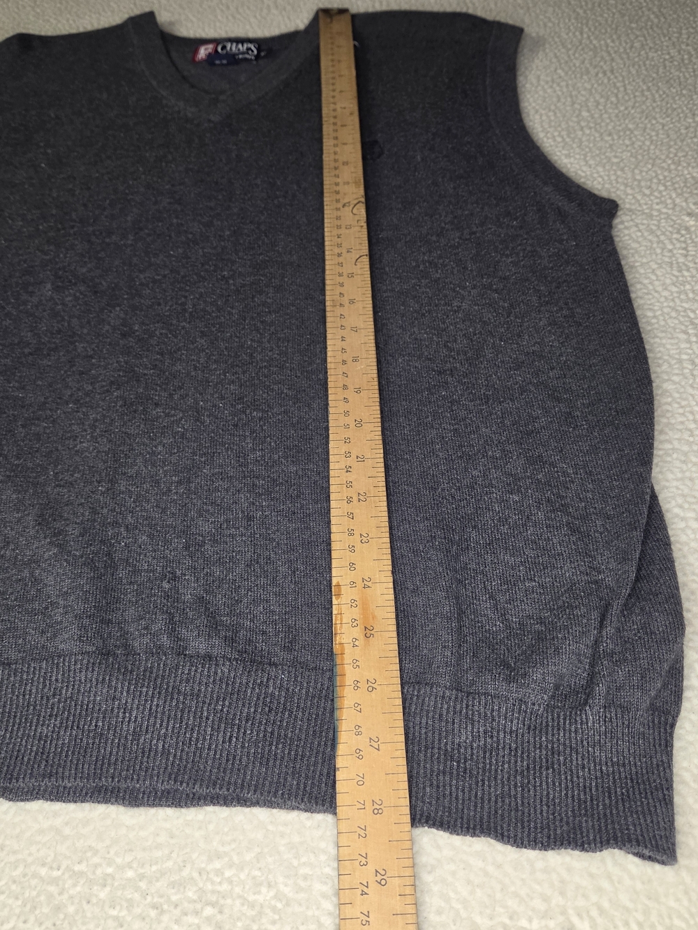 Vintage Men’s Knit Chaps Ralph Lauren Collaboration Sleeveless Sweater Vest Med - Picture 4 of 8
